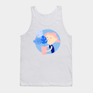 Girl with monstera leaves Tank Top